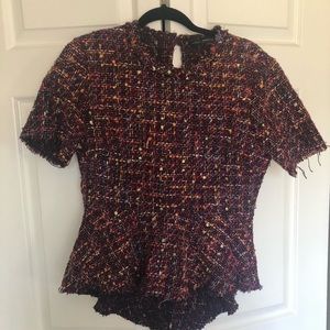 Tweed Zara Peplum Top
